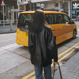 现货工装皮衣女机车服宽松PU皮290821P145加绒150控218，女装皮衣，艾青服饰