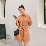 现货2022工装连体裤女夏装宽松显瘦短裤连衣裤290K51P80控138，女装连体裤，艾青服饰