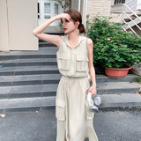 夏季新款现货亚麻马甲半裙两件套套装1652618P155K228，女装套装/套裙，艾青服饰