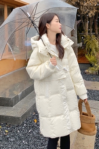 现货 大50羽绒服 中长款加厚连帽外套290 22816P260控398图片