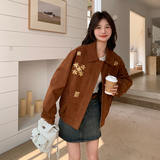 春季新款现货羊皮绒重工钉钻老钱风外套1532601P160K228，女装短外套，艾青服饰