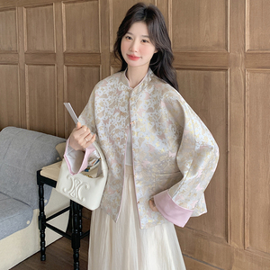 新款现货 加色数据好金丝蝴蝶提花新中式外套2452P140K198图片