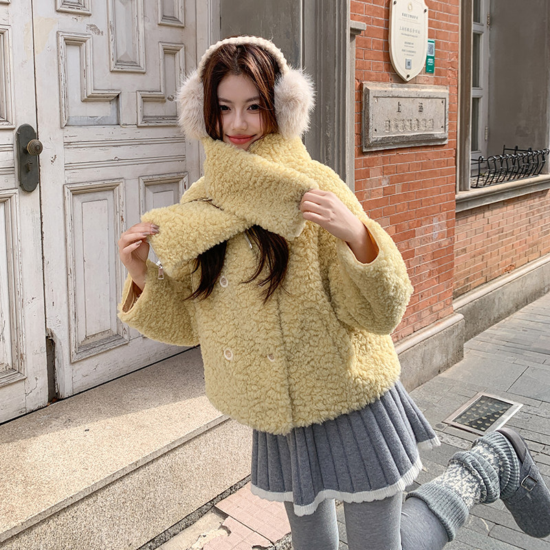 冬季新款现货皮毛一体外套1536658P185K258,女装短外套,艾青服饰