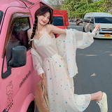 大一直出货春秋夏装波点防晒衬衫半裙两件套2423p125k188，女装套装/套裙，艾青服饰