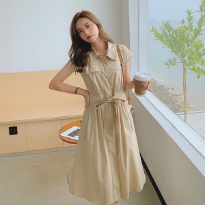 现货  连衣裙女夏新款赫本风气质显瘦中裙487 158P105控148图片