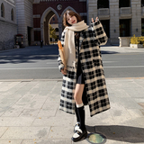 现货已卖开黑白格子毛呢外套高级感赫本风大衣9876P185K288，女装毛呢外套，艾青服饰