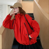 新品现货糖果色连帽冲锋衣1536621P160K238，女装短外套，艾青服饰
