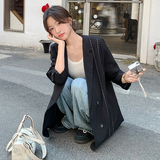 已卖开现货秋季韩版单边西装领线条西装外套1532467P135K198，女装皮衣，艾青服饰