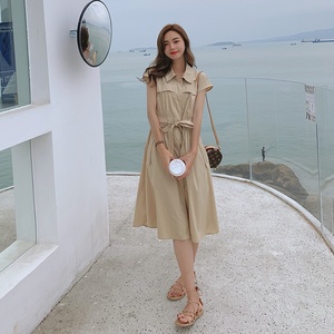 现货 连衣裙女夏新款赫本风气质显瘦中裙153 158P95控148图片