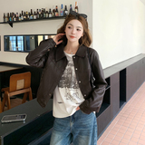 2026新款现货韩版口袋皮衣外套1535206P155K248，女装皮衣，艾青服饰