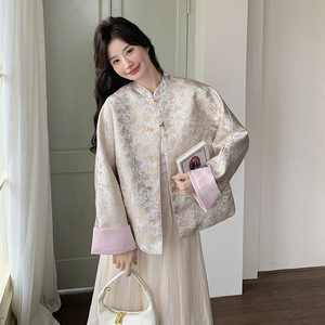 新中式风缎面短款小外套女春秋2025年新款高级感独特超好看夹克图片