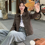 棕色美拉德皮衣外套女春秋2025新款今年流行休闲短pu皮机车夹克，女装皮衣，艾青服饰
