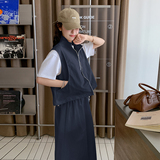 夏季新款现货工装无袖半裙两件套套装1532619P145K218，女装套装/套裙，艾青服饰