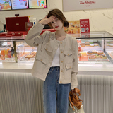 现货主推显瘦机车PU皮衣女春秋百搭时尚皮夹克8271P130控198，女装皮衣，艾青服饰