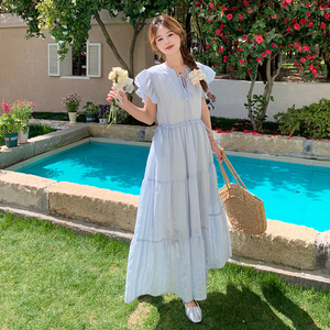 大 一直出货  天丝提花飞飞袖夏季连衣裙女153 2426P115k178图片