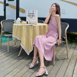 现货 仿醋酸缎面时尚吊带连衣裙女内搭外穿背心裙165 142P85控138图片