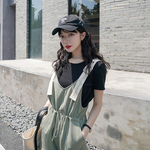 大货已出 工装时尚背带裤女487 31P95T20控168控158,女装牛仔裤,艾青服饰