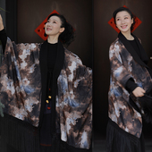 很小量 此岸歌声 外套 扎染灯芯绒流苏斗篷款 原创