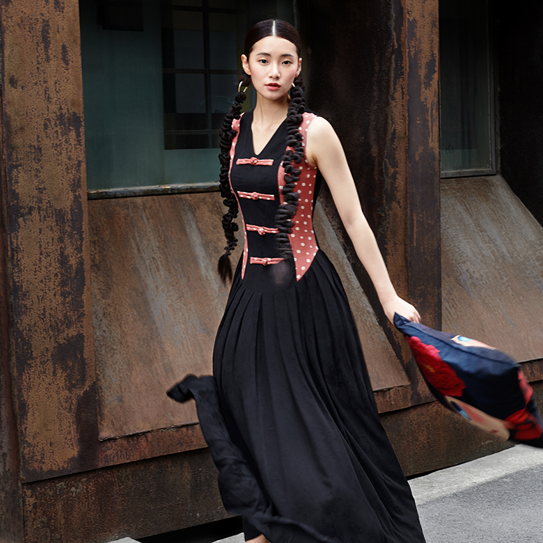 此岸歌声原创设计风水玉连衣裙