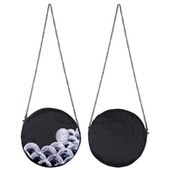 此岸歌声 黑色海浪绣立体圆形斜挎包 鼎力推荐 原创 重上