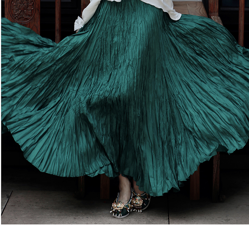 此岸歌声*绿色百褶大摆裙 （很小量）