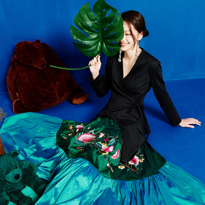 此岸歌声原创设计清丽绝俗绣花裙