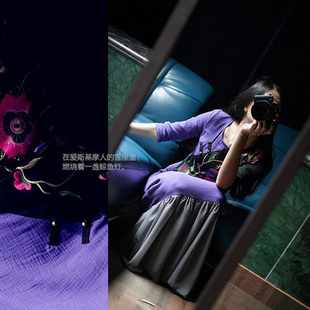 此岸歌声*此岸歌声*原创设计紫黑拼色松桃小袍子（6件）