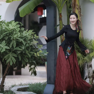 此岸歌声*原创设计店-花鸟绣斜角上衣（很小量，仅上衣）售完即止