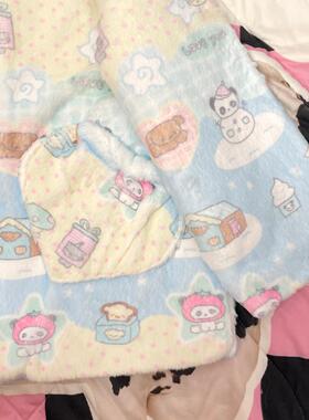 Ruibbit雪景日记仿兔毛外套圆领长袖秋冬上衣毛绒可爱亚文化少女