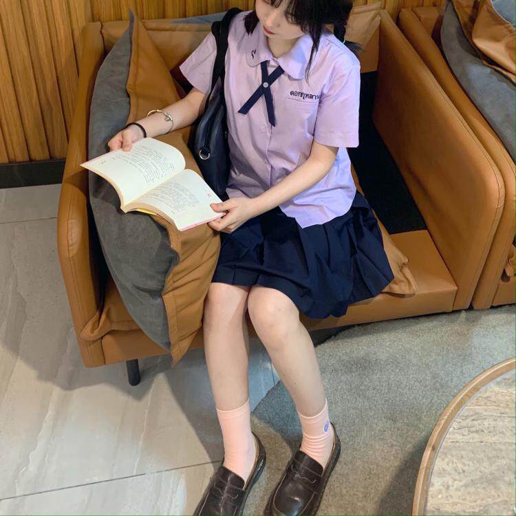 RUIBBIT ORIGINAL HOMEMADE ROSE PRIVATE THAI UNIFORM SHIRT COLLEGE SENSE EXCELLENT CAMPUS SUMMER GIRL