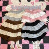 Ruibbit原创拼色花边南瓜裤 蓬蓬半身蛋糕裙少女显瘦亚文化百搭