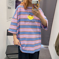 Short sleeve T-shirt young men's summer half sleeve loose casual T-shirt Hong Kong Style