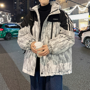 港风外套棉袄 冬款连帽港风棉服潮男大码青年棉衣 6678 P118控168图片