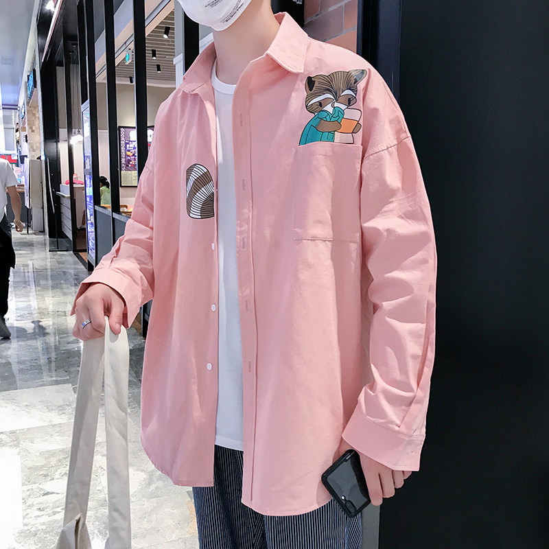 春秋款港风潮男衬衣 青年学生休闲长袖衬衫A029A C107 P50 控78图片
