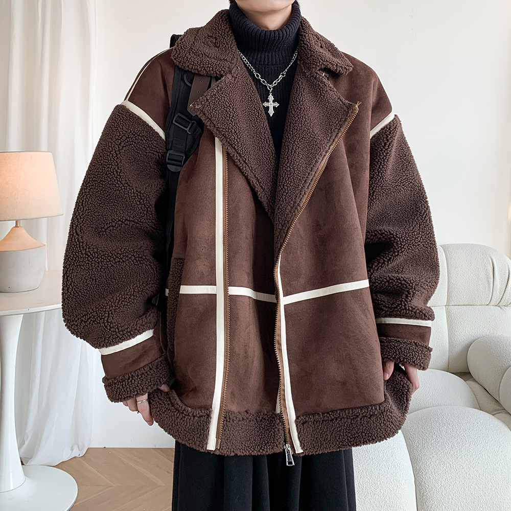 港风大码外套冬装羊羔绒棉服男加厚流行休闲棉衣2906P118控168，男装棉衣，电商A029A