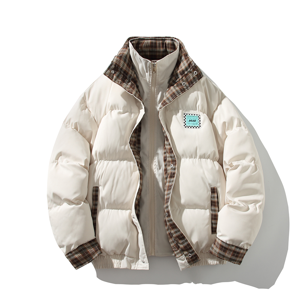 白底港风双层领棉服大码外套棉袄男宽松加厚棉衣6668P120控178，男装棉衣，电商A029A