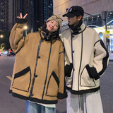情侣款大码外套冬装羊羔毛棉服男女加绒加厚棉衣2701P115控158，男装棉衣，电商A029A