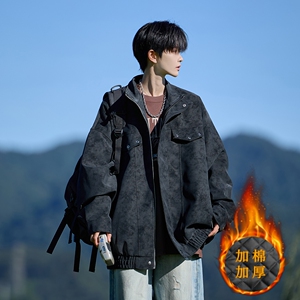 扎染脏脏解构外套男春秋季美式高街重磅潮牌痞帅oversize潮流夹克图片
