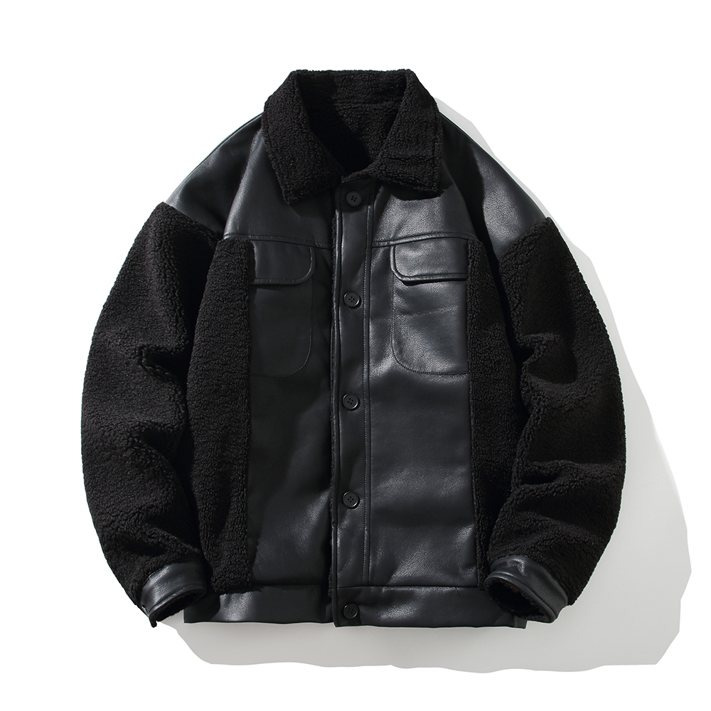 白底日系拼接加厚绒外套冬款保暖棉袄男宽松棉衣6681P118控168，男装棉衣，电商A029A