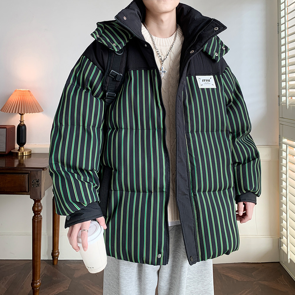 冬季连帽棉衣潮 男休闲棉服港风韩版大码加厚外套 2915 P128控178图片