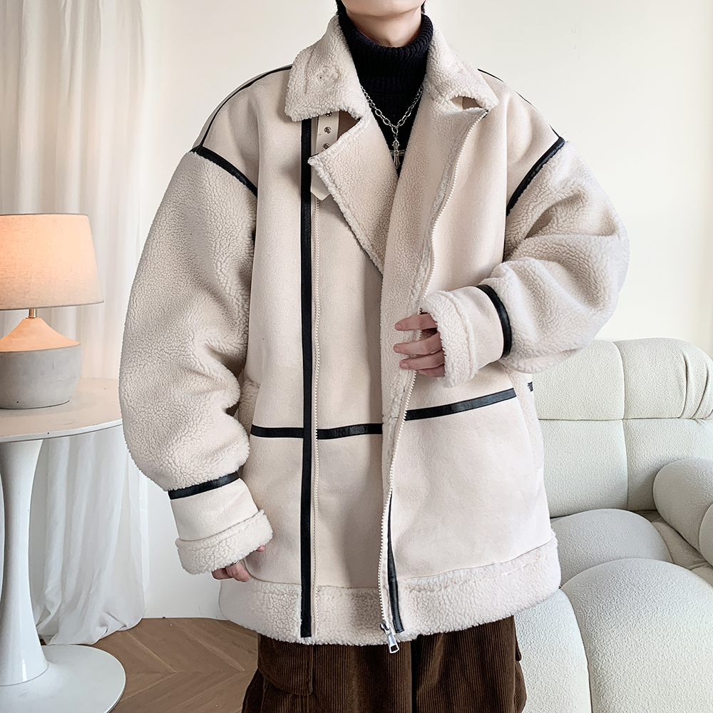 港风大码外套冬装羊羔绒棉服男加厚流行休闲棉衣2906P118控168，男装棉衣，电商A029A