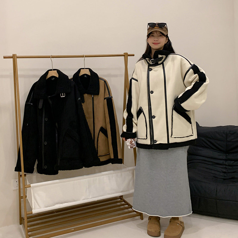 情侣款宽松外套冬装羊羔毛棉服男女潮牌加厚棉衣 2701  P115控158图片