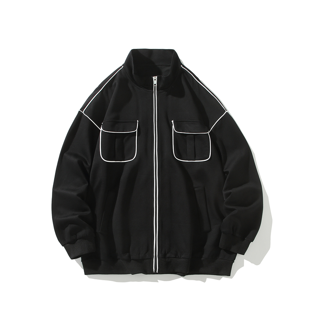 白底秋装男款大码日系潮牌简约百搭外套宽松夹克6653P68控98，男装夹克，电商A029A