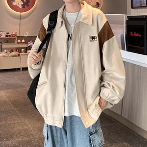 港风  日系宽松休闲棒球服夹克 翻领青年外套男 6631 P88控118图片