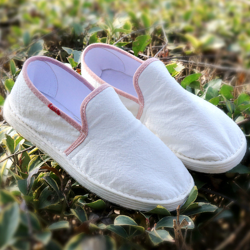 棉麻可爱手工布鞋女平底