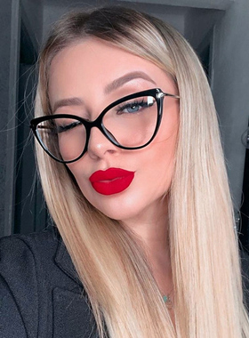 眼镜可配近视平光镜女cat eye glasses frame for women очки