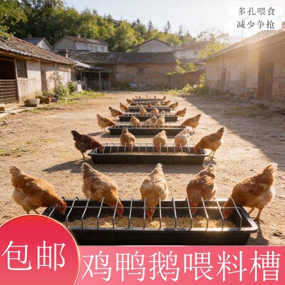 包邮鸡鸭鹅喂料槽长方形家用多孔喂食器聚丙烯减少争抢喂食槽
