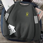 美式 休闲上衣服 宽松青少年圆领外套帅气大码 卫衣男2026春秋季 新款