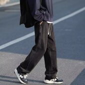 牛仔裤 子春秋长裤 男潮流广州新塘2026新款 宽松学生高街阔腿直筒裤