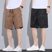短裤 大裤 男2026新款 子宽松夏季 衩 设计感提花休闲运动中裤 冰丝薄款